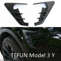 For Tesla Model 3 Y 2023 Decorative Cover For Car Side Wing Panel Camera Thunder Leaf Side Marking Wing Plate 2Pcs Accessories