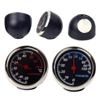 ℡ Car Interior Mini Quartz Watch Clock Hygrometer Thermometer Dashboard Ornament