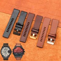 Cow Leather Plain Weave Watch Band For Diesel Dz4323 1657 4343 DZ7408 7406 4318 With Nail Watch Bracelet 24 26 28Mm Watch Strap