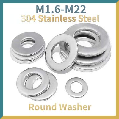 Large Flat Washer 304 Stainless Steel Big Metal Gasket Meson Plain Washers Din9021 M1.6/ M2/ M2.5/ M3/ M4/ M5/ M6/ M8-M22 Nails  Screws Fasteners
