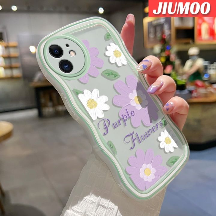 jiumoo-เคส-a30s-a50s-a50กาแล็คซี่เคสซิลิโคนนิ่มลายดอกไม้สีม่วงสีสันสดใสลายเคสปกป้องกล้องสุดสร้างสรรค์