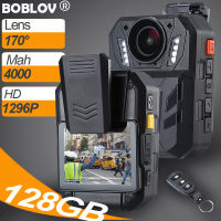 BOBLOV WA7-D with Wireless Controller Body Mini Action Camera กล้องติดหน้าอกตำรวจ HD 1296P 128GB Night Version 4000Mah Sports Waterproof 170° DVR Video Recorder BodyCam กล้องดิจิตอลแบบพกพาสวมใส่ได้กล้องตำรวจ Motorcycle Dash Cam For Vlogging