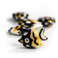 18#5pcs Fish Ceramic Beads Hand Painted Fishes Shape For Jewelry Making DIY Wholesale #XN587