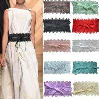 【cw】 WomensStretch Buckle WaistBelt WideBowColor ThinWaistbandBohoCorset Waistband ！