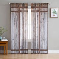 【HOT】♚ Barn Door Printed Curtains Drape Sheer Tulle Decoration Room Bedroom Cortinas Window