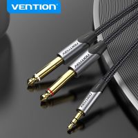 Vention 3.5Mm Ke Ganda 6.5Mm TRS Kabel AUX Pria Mono 6.5 Jack Ke Stereo 3.5 Jack Kabel Audio untuk Mixer Amplifier 6.35Mm Adaptor