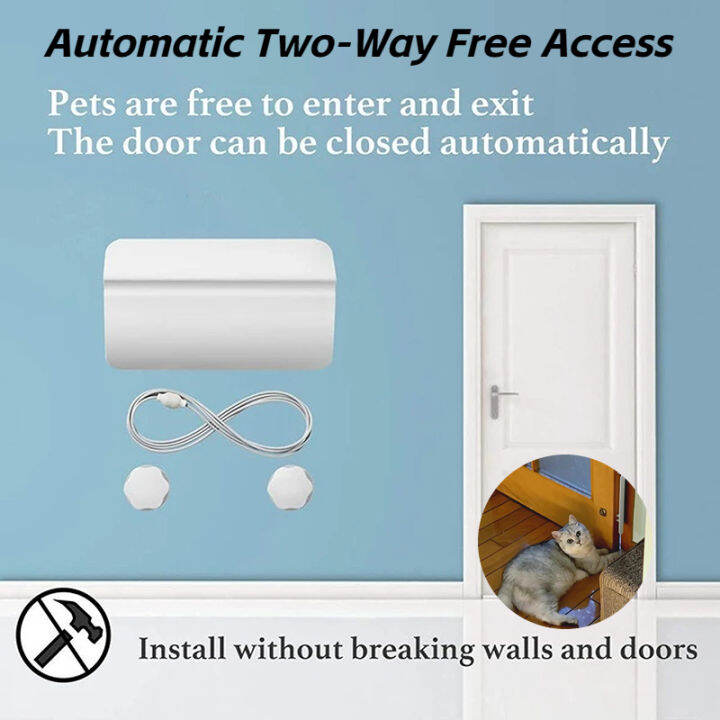Pet Cat Auxiliary Door TwoWay Free Access Cat Door Hole Cat Out Entry