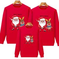 Christmas Family Matching Clothes Cartoon Santa Claus Long Sleeve Sweatshirts Tops Mom Dad Daughter Clothing Family Match Shirts