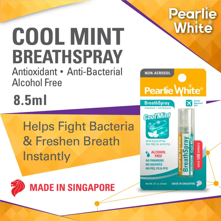 Pearlie White AntiBacterial Breath Spray Cool Mint 100 Sprays Lazada