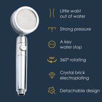 New arrive Bathroom Shower Head 360 Degrees Rotating With Small Fan ABS High Pressure Spray Bathroom Accessories Saving Shower Showerheads