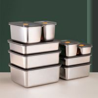 250ML/600ML/1000ML 304 Stainless Steel Bento Lh Box With Lid Food Containers Fresh-Keeping Box Home Leak-Proof Storage Box