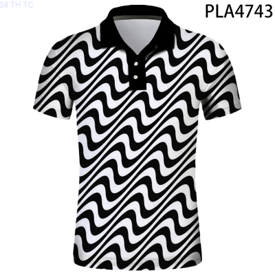 【high quality】  3d Printed Men Shirts Striped Check Vertigo Cool Polo Homme Fashion Camisas Streetwear Casual Hombres Harajuku Short Sleeve Tops