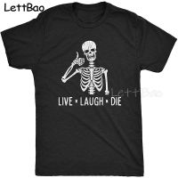 Live Laugh Die 2022 Tshirt Punk Shortsleev Men Clothing Fitness Clothes Camisetas T 100% Cotton Gildan