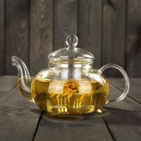 High quality Heat Resistant Glass Flower Tea Pot,Practical Bottle Flower TeaCup Glass Teapot with Infuser Tea Leaf Herbal Coffee
