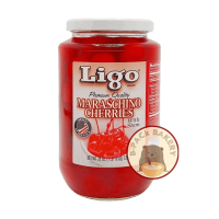 (เชอรี่ก้าน) ลิโก้ มาราสชิโน เชอร์รี่ ชนิดมีก้าน / Ligo Marachino Cherries with Stem /737g