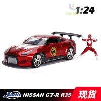 JADA Car Model Nissan 2009 GT-R Sentai Red 1:24 Alloy Car Toy with Doll