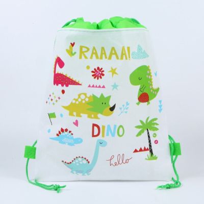 Dinosaur Party Theme Happy Birthday Party Drawstring Bag As Party Gift Bag for Boy Girl Aniversario Party