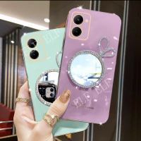 เคสทีพียูหูฟังใหม่ทันสมัยสำหรับ VIVO Y36 Y78ซิลิโคนชุบด้วยไฟฟ้าซอฟท์เคสโทรศัพท์ Vivo Y78 5G VIVOY36ฝาครอบป้องกันเลนส์พร้อมกระจกเงาโต๊ะเครื่องแป้ง