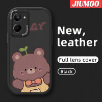 เคส JIUMOO สำหรับ Realme 10 Pro 5G Realme 10 Pro Plus,เคสหนังดีไซน์ใหม่หมีน่ารักเคสโทรศัพท์กันกระแทกเคสฝาหลังซิลิโคนนิ่มเรียบง่ายบางเคสกันกระแทกกล้องฝาปิดเลนส์เต็ม