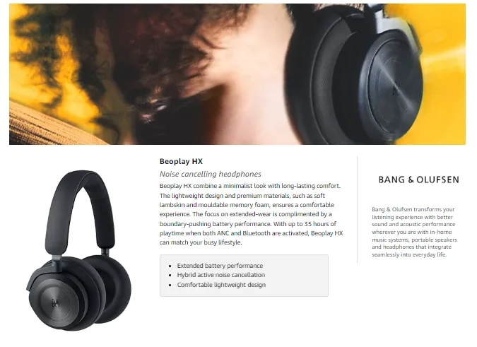 Bang  Olufsen Beoplay HX – Comfortable Wireless ANC Over-Ear Headphones - Black  Anthracite (Renewed Premium) | Lazada