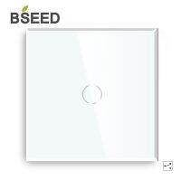 Bseed หน้าจอโทรศัพท์คริสตัล Led ไฟแบล็คไลท์สีฟ้าติดผนังไฟระบบสัมผัส2way มาตรฐาน Eu 1Gang