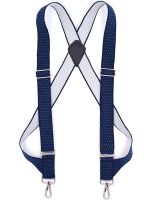 【YF】¤❂  Heavy Duty Side Clip Trucker Suspenders for Men 3.5cm Wide X Adjustable Elastic Trouser Jeans Braces Belts