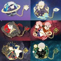 【hot sale】 ✵✙ B36 Anime Jujutsu Kaisen Brooch Gojo Satoru Figure Metal Chain Badge Button Pins Collection Pendant ​Souvenir Toy Cosplay Gift