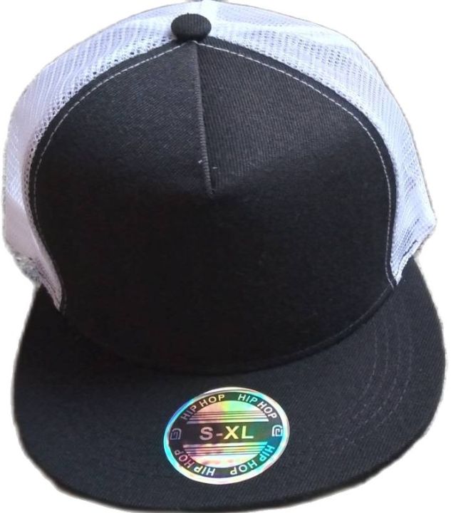 หมวกฮิปฮอปเปล่า-แบบปรับขนาดได้-หมวกhiphop-สีดำ-caps-ผ้าตาขาย-ไม่อับ-ไม่ร้อน