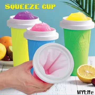 Slushie Maker Cup, Magic Quick Frozen Smoothies Cup, Aluminum Cooling Cup Double Layer Squeeze Cup Slushy Maker, Homemade Ice Cream Maker DIY It for