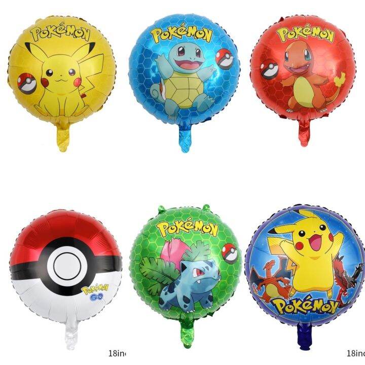 Balon Foil Pokemon Go Ball Squirtle Charmander Bulbasaur Bulat Size 45 ...