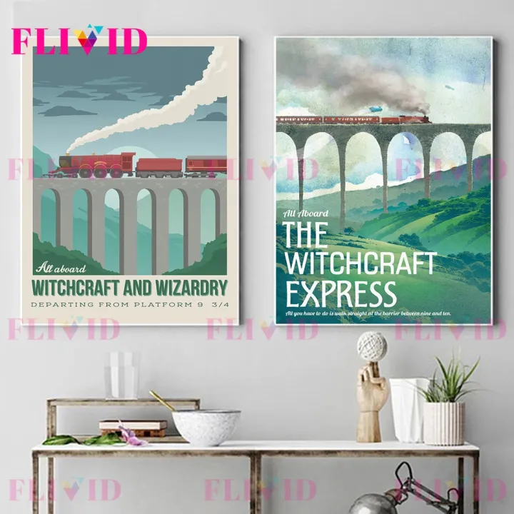 famous-movie-witchcraft-school-cartoon-scenery-nordic-poster-wall-art-canvas-painting-wall-pictures-for-living-room-unframed