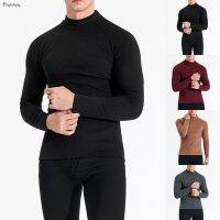 STYLEF-~Men Long Sleeve Thermal Top Underwear Thermals Base Layer Warm Winter Undershirt-【STYLEF-Fashion】