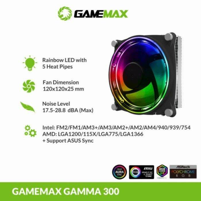 GameMax GAMMA 300 RAINBOW RGB CPU Cooler Lazada Indonesia