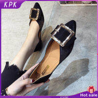 KPK รองเท้าผู้หญิงกับกระโปรงรองเท้าเดี่ยว Peplum ด้านล่างที่อ่อนนุ่ม Sepatu Flat Lancip ขี้เกียจผู้หญิงรองเท้าแตะรองเท้าสำหรับทำงาน