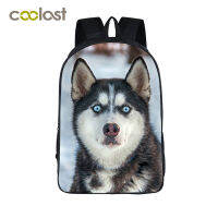 Wolf Husky Dog Print Backpack Men Women Casual Rucksack Children School Bags for Teenager Girls Boys Daypack Student Book Bag