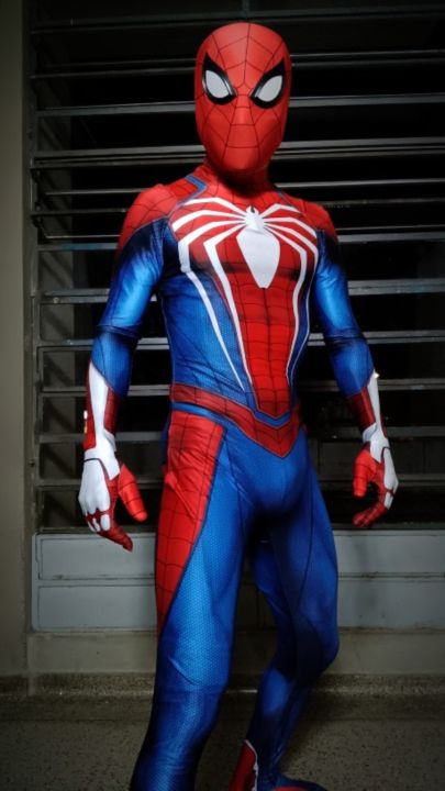 PS4 Spiderman Costume Insomniac Games Version Spider-Man Cosplay Suit Adult  Kids