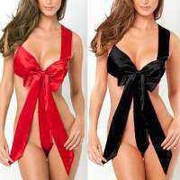 Suit Christmas Sleepwear Bow Red One-piece Three-point Sexy Adult Underwear Erotic Hot Lingerie Christmas