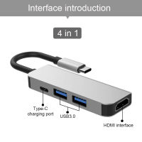 BKSCY Type C HUB To HDMI VGA 3.5มม. อะแดปเตอร์ RJ45 USB 3.0 Thunderbolt 3สำหรับ MacBook Pro S9 HDMI USB C HUB