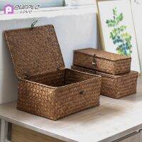 W H S/M/L Hand-Woven Storage Basket Natural Rattan Basket Cabinet Sundries Organizer