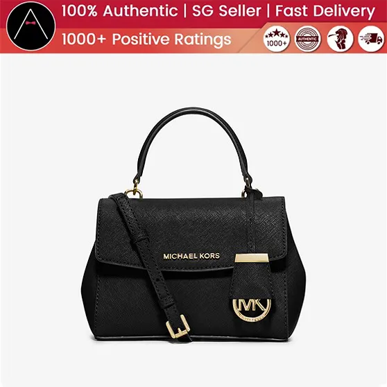 100% Authentic and Brand New Michael Kors Ava Extra-Small Saffiano Leather  Crossbody Bag (Black) | Lazada Singapore
