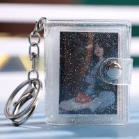 1 inch 2 inch Small Mini Album Book Bag Accessories Pendant Creative Keychain Card Holder Card Bag Photo Holder With Keychain