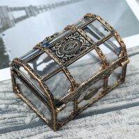 Transparent Antique Pirate Treasure Storage Box Jewelry Small Candy for Crystal Gem Jewelry Holder Earring Organizer Box Holder