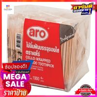 เอโร่ ไม้จิ้มฟัน บรรจุซองใส แพ็ค 1000 ชิ้นaro Plastic Wrapped Toothpicks x 1000 pcs