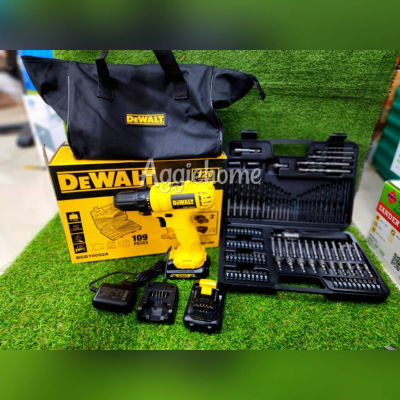 🇹🇭 DEWALT 🇹🇭 สว่านไขควง ไร้สาย 10 มม. รุ่น DCD700C2A + 109 ชิ้น 10.8V.(รวมแบต1.3Ah x2ก้อน+ที่ชาร์จ) สว่าน ไขควง จัดส่ง KERRY 🇹🇭