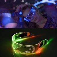 [Ready Stock] Cyberpunk LED Visor Glasses Cosplay Festivals Halloween Party Clear es