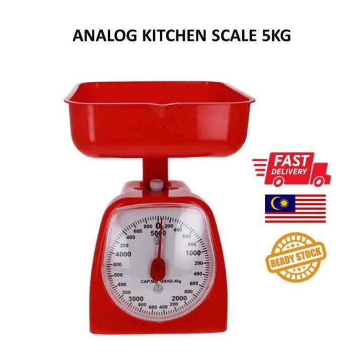 Analogue Kitchen Weighing Scale 5KG Measure Weight Flour Baking Cake