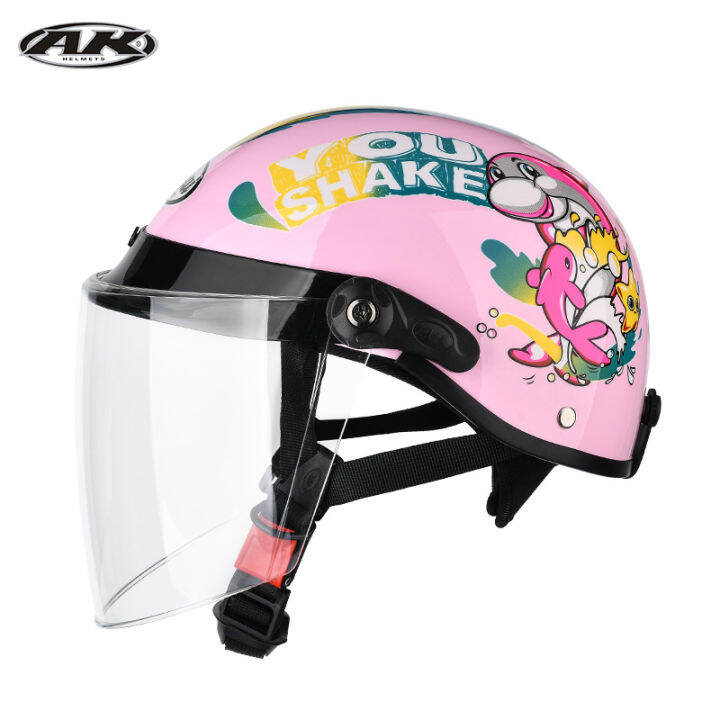 AK motorcycle trailer helmet children's summer half helmet battery car