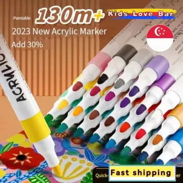 28 Cute Paint Pens 12 Acrylic Glitter Markers 16 Paint Brushes Set for Rock  Painting, Artist Gifts, Family Painting, Kids Craft -  Singapore