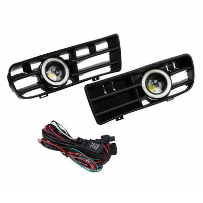 Angel Eye Front Fog Light Grille with Wire Kit for Volkswagen Golf MK4 1998-2004