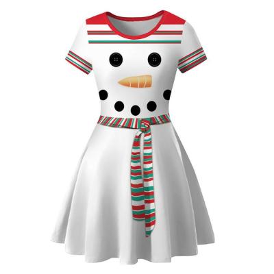Ugly Christmas Dress for Women Snowman A Line Short Sleeve Party Dress Cute Cocktail Swing Dresses for Christmas Party attractively